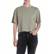 Снимка на REPLAY WOMEN'S CROPPED T-SHIRT WITH POCKET