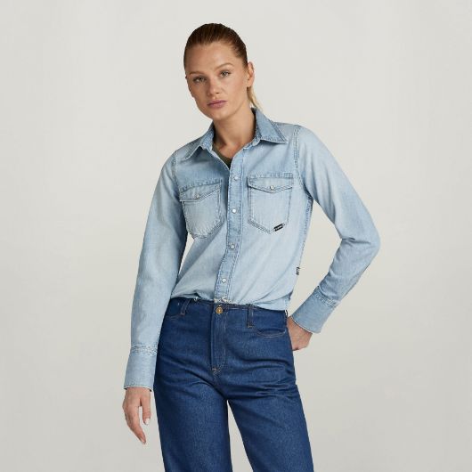 Снимка на G-STAR ДАМСКА DENIM SLIM WESTERN РИЗА В СИНЬО