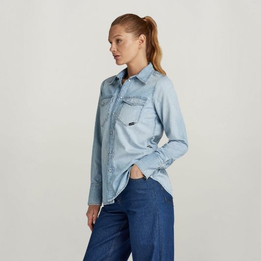 Снимка на G-STAR ДАМСКА DENIM SLIM WESTERN РИЗА В СИНЬО