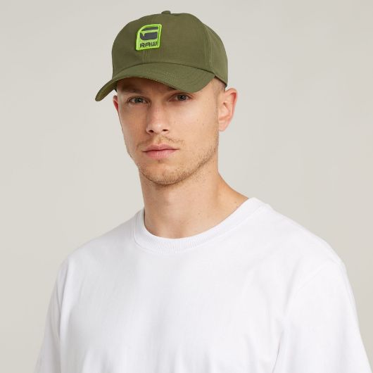 Picture of G-STAR MEN'S AVERNUS BURGER BASEBALL CAP IN GREEN 2