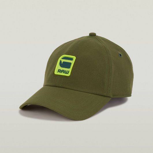 Picture of G-STAR MEN'S AVERNUS BURGER BASEBALL CAP IN GREEN 1