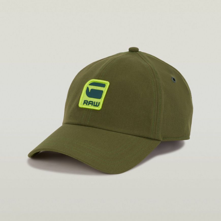 Picture of G-STAR MEN'S AVERNUS BURGER BASEBALL CAP IN GREEN