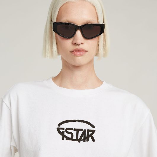 Снимка на G-STAR ДАМСКИ ТОП CROPPED LOGO RELAXED В БЯЛО