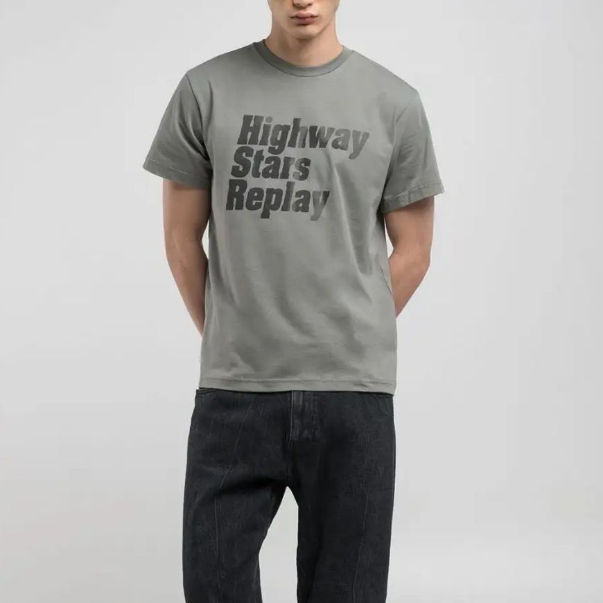 Снимка на REPLAY MEN'S JERSEY CREW-NECK T-SHIRT WITH PRINTS