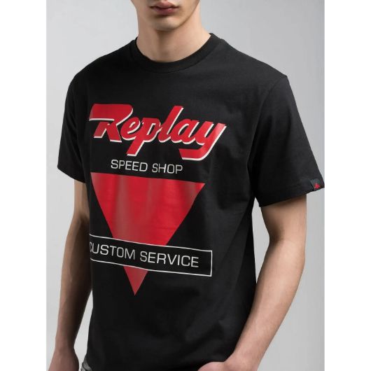 Снимка на REPLAY MEN'S JERSEY T-SHIRT WITH BIKER PRINTS