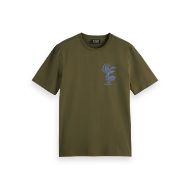 Снимка на SCOTCH&SODA MEN'S LEFT CHEST ARTWORK T-SHIRT IN DARK BEIGE