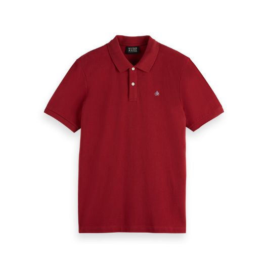 Снимка на SCOTCH&SODA MEN'S SEASONAL CORE - COTTON PIQUE REGULAR FIT POLO IN MEDIUM RED