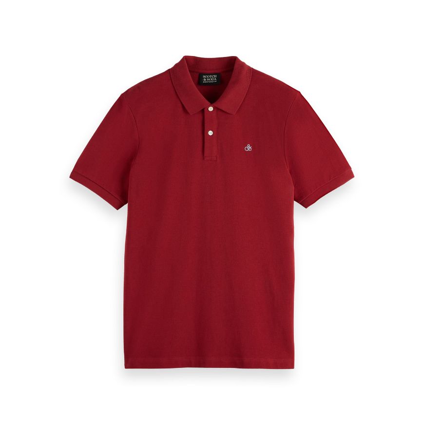 Снимка на SCOTCH&SODA MEN'S SEASONAL CORE - COTTON PIQUE REGULAR FIT POLO IN MEDIUM RED