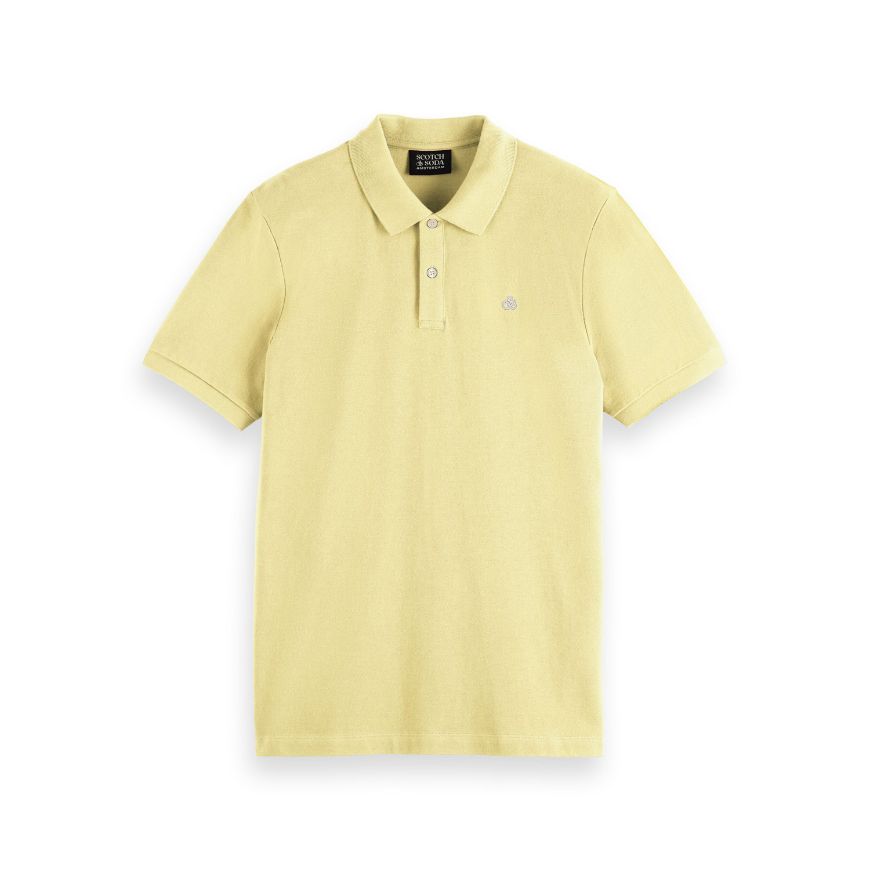 Снимка на SCOTCH&SODA MEN'S SEASONAL CORE - COTTON PIQUE REGULAR FIT POLO IN BRIGHT YELLOW