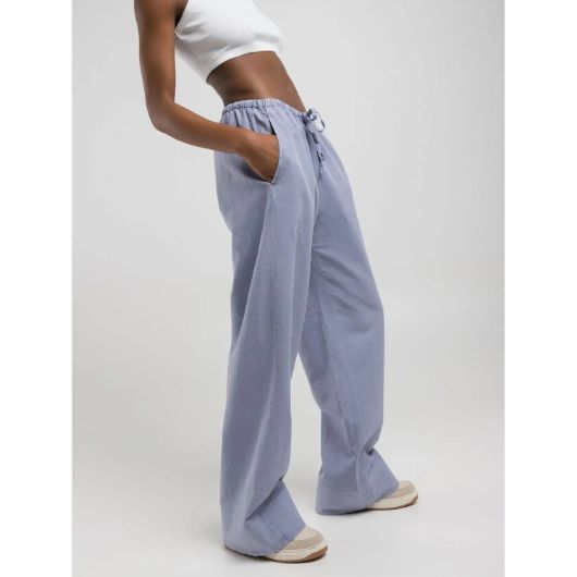 Снимка на REPLAY WOMEN'S WIDE-LEG TROUSERS IN COTTON LINEN