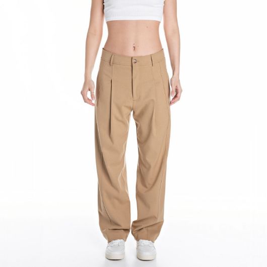 Снимка на REPLAY WOMEN'S COMFORT-FIT TROUSERS IN TWILL BLEND