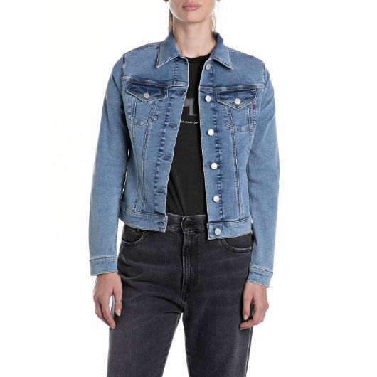 Снимка на REPLAY WOMEN'S DENIM JACKET IN 10 OZ POWER STRETCH DENIM