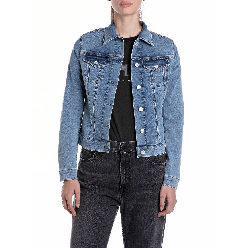 Снимка на REPLAY WOMEN'S DENIM JACKET IN 10 OZ POWER STRETCH DENIM