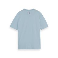 Снимка на SCOTCH&SODA MEN'S REGULAR FIT 3 CROSSES COTTON-LINEN T-SHIRT IN MEDIUM BLUE