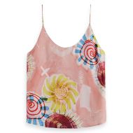 Снимка на SCOTCH&SODA WOMEN'S JERSEY WOVEN TANK IN ABSTRACT SUN PINK 1