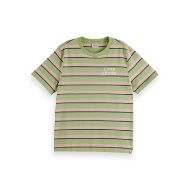 Снимка на SCOTCH&SODA WOMEN'S YARN DYE STRIPED REGULAR FIT T-SHIRT IN PISTACCHIO/ PEACH STRIPE 1