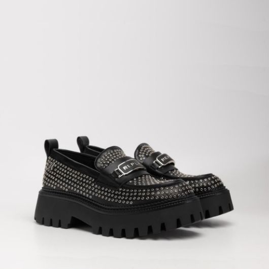 Picture of REPLAY WOMEN'S NUMB EYLETS PLATFORM LOAFERS WITH STUDS 2