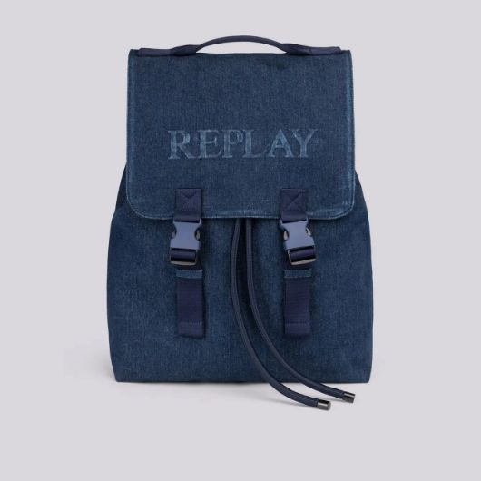 Picture of REPLAY MEN'S DENIM BACKPACK WITH LETTERING 1