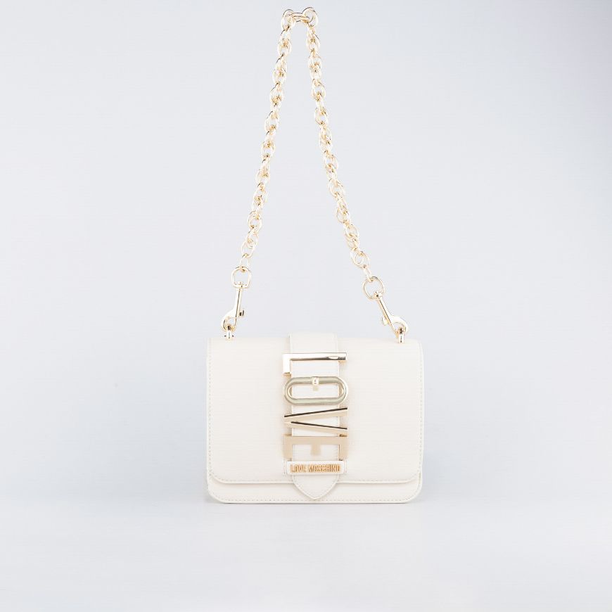 Снимка на LOVE MOSCHINO LOVEBUG ДАМСКА ЧАНТА ПРЕЗ РАМО В ЦВЯТ СЛОНОВА КОСТ