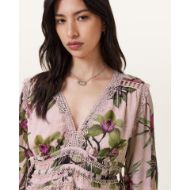 Picture of ALLSAINTS WOMEN'S XANTHE LS MINI DRESS IN ADENA SOFT PINK 6