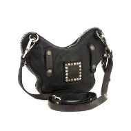 Снимка на CAMPOMAGGI WOMEN'S CROSSBODY BAG DIAMANTE IN BLACK LEATHER WITH STUDS 3