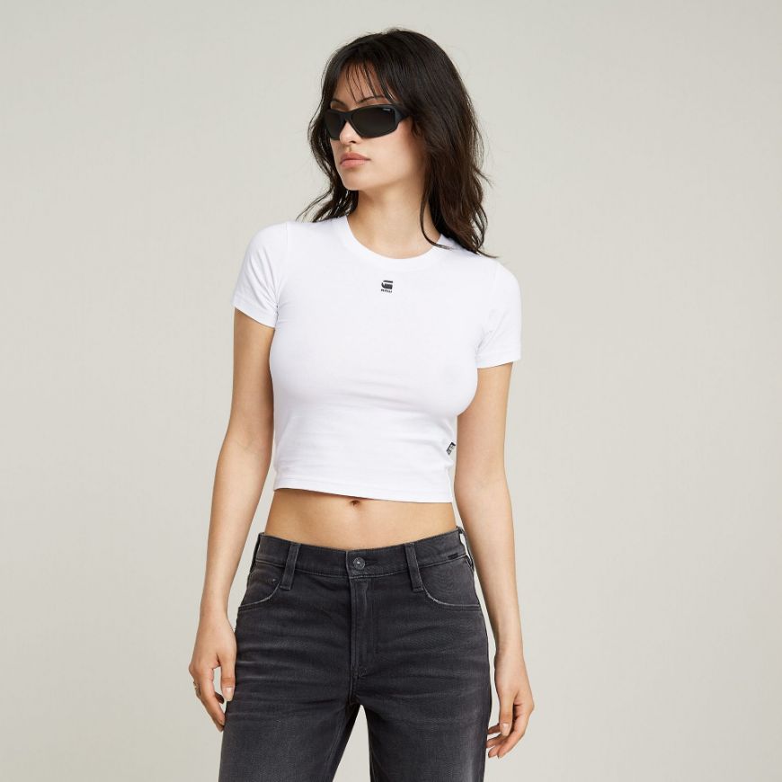Снимка на G-STAR ДАМСКИ ТОП CROPPED MINI SLIM В БЯЛО