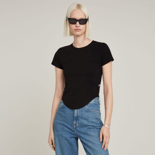 Picture of G-STAR WOMEN'S CORSET SLIM T-SHIRT IN BLACK 1