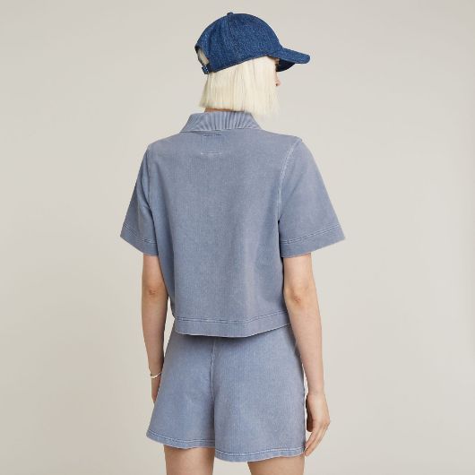 Picture of G-STAR WOMEN'S OVERDYED POLO SWEATER IN PURPLE 2