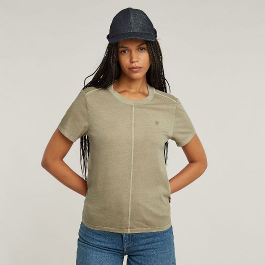 Picture of G-STAR WOMEN'S OVERDYED FRONT SEAM TOP IN BEIGE/KHAKI 3