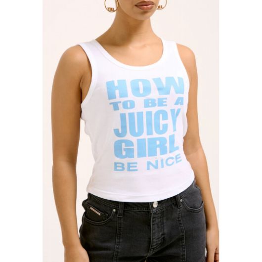 Снимка на JUICY COUTURE ДАМСКИ ТОП БЕЗ РЪКАВИ HOW TO BE A JUICY GIRL В БЯЛО 3 3