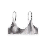 Снимка на SCOTCH&SODA WOMEN'S TEXTURED STRIPE BIKINI TOP IN COLD BREW 1