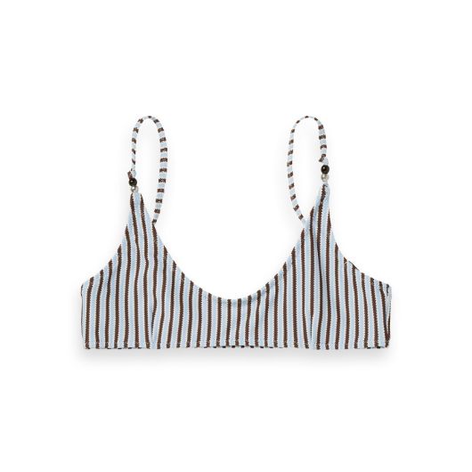 Снимка на SCOTCH&SODA WOMEN'S TEXTURED STRIPE BIKINI TOP IN COLD BREW 1