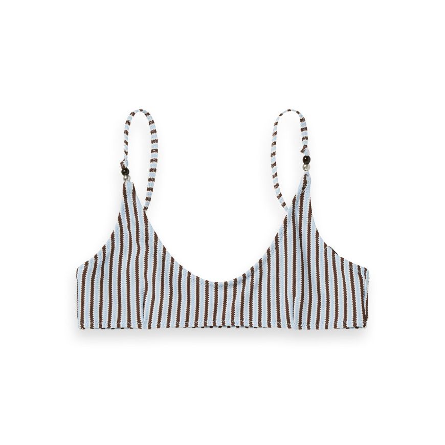 Снимка на SCOTCH&SODA WOMEN'S TEXTURED STRIPE BIKINI TOP IN COLD BREW