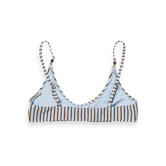 Снимка на SCOTCH&SODA WOMEN'S TEXTURED STRIPE BIKINI TOP IN COLD BREW 2