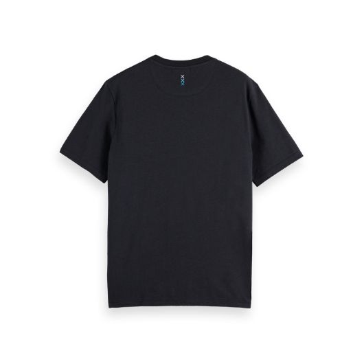 Снимка на SCOTCH&SODA MEN'S REGULAR FIT 3 CROSSES COTTON-LINEN T-SHIRT IN BLACK 2 2