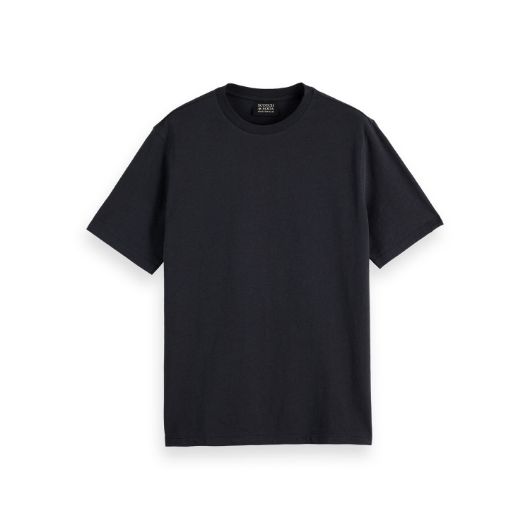 Снимка на SCOTCH&SODA MEN'S REGULAR FIT 3 CROSSES COTTON-LINEN T-SHIRT IN BLACK 1 1