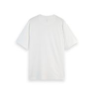 Снимка на SCOTCH&SODA MEN'S REGULAR FIT 3 CROSSES COTTON-LINEN T-SHIRT IN WHITE/PASTEL 2