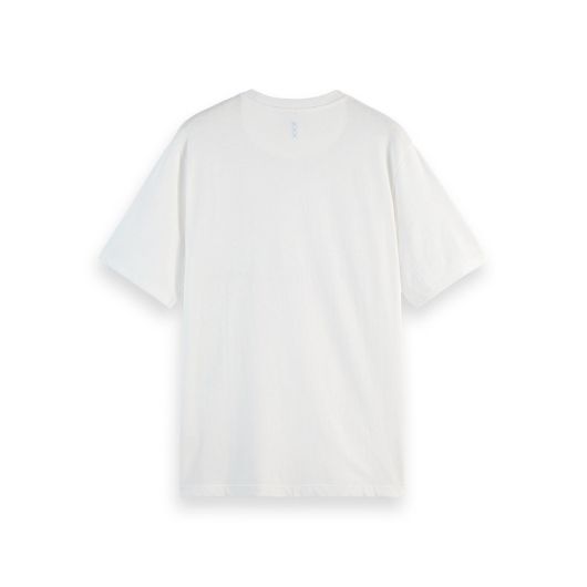 Снимка на SCOTCH&SODA MEN'S REGULAR FIT 3 CROSSES COTTON-LINEN T-SHIRT IN WHITE/PASTEL 2 2