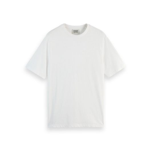 Снимка на SCOTCH&SODA MEN'S REGULAR FIT 3 CROSSES COTTON-LINEN T-SHIRT IN WHITE/PASTEL 1 1