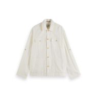 Picture of SCOTCH&SODA MEN'S RELAXED COTTON-LINEN SHIRT JACKET IN WHITE/PASTEL 3