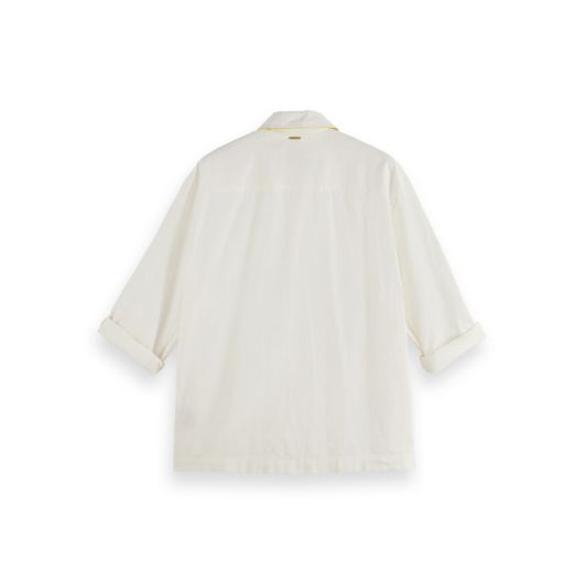 Снимка на SCOTCH&SODA MEN'S RELAXED COTTON-LINEN SHIRT JACKET IN WHITE/PASTEL