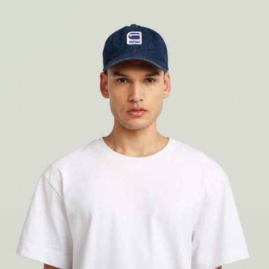 Picture of G-STAR MEN'S AVERNUS BURGER BASEBALL CAP IN BLUE 3