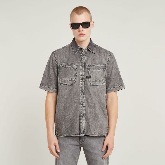 Снимка на G-STAR МЪЖКА РИЗА SLANTED DOUBLE POCKET REGULAR SHIRT В СИВО 1