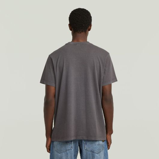 Picture of G-STAR MEN'S OVERDYED CENTER CHEST LOOSE T-SHIRT IN BLACK