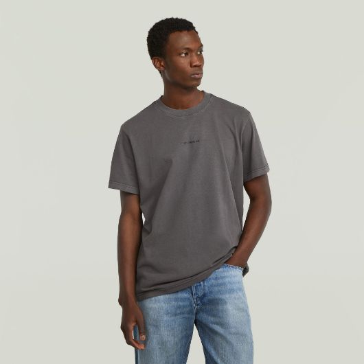 Picture of G-STAR MEN'S OVERDYED CENTER CHEST LOOSE T-SHIRT IN BLACK