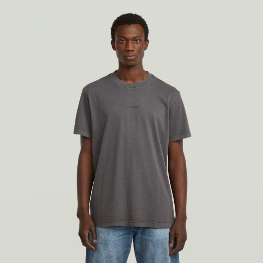 Picture of G-STAR MEN'S OVERDYED CENTER CHEST LOOSE T-SHIRT IN BLACK