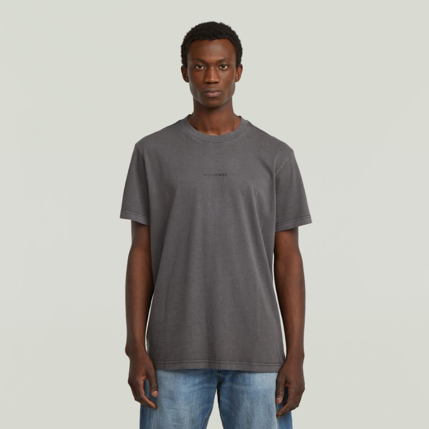 Picture of G-STAR MEN'S OVERDYED CENTER CHEST LOOSE T-SHIRT IN BLACK