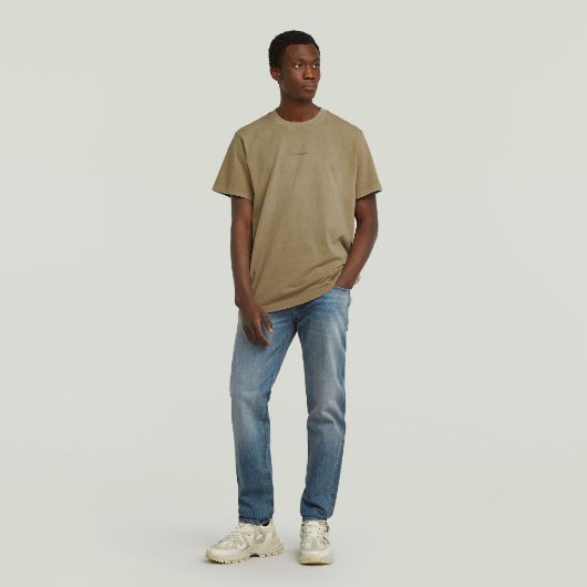 Picture of G-STAR MEN'S OVERDYED CENTER CHEST LOOSE T-SHIRT IN BEIGE/KHAKI
