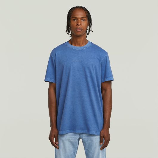 Picture of G-STAR MEN'S OVERDYED CENTER CHEST LOOSE T-SHIRT IN BLUE