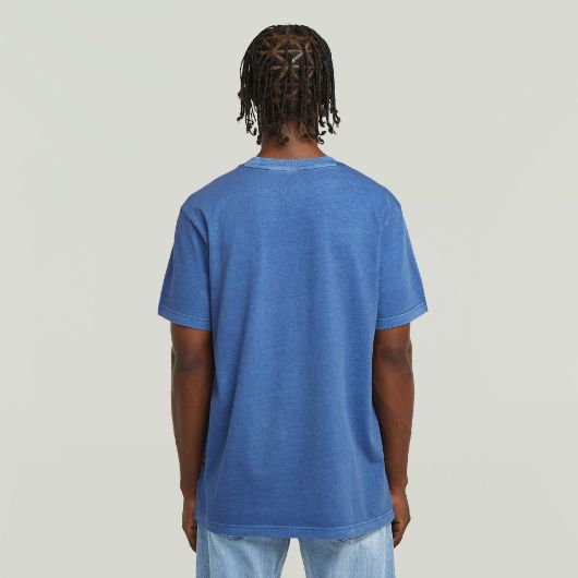 Picture of G-STAR MEN'S OVERDYED CENTER CHEST LOOSE T-SHIRT IN BLUE